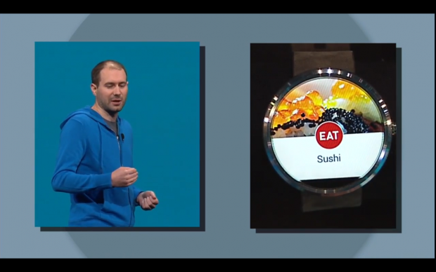 Die Präsentation von Android Wear während der Google I/O. (Screenshot: Golem.de)